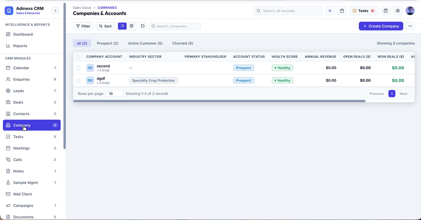 Companies & Account Directory